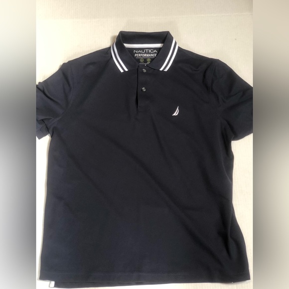 Nautica Other - Nautica Performance 100% polyester short sleeve deep blue polo shirt